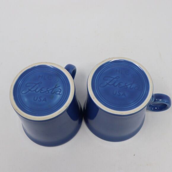 Fiesta HLC set of 2 Ring Handle Mug Blue Contemporary Retired Homer Laughlin - Picture 3 of 4